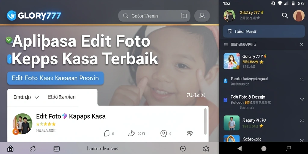 Antarmuka GLORY777 menampilkan fitur Edit Foto Kertas Kaca yang menarik.