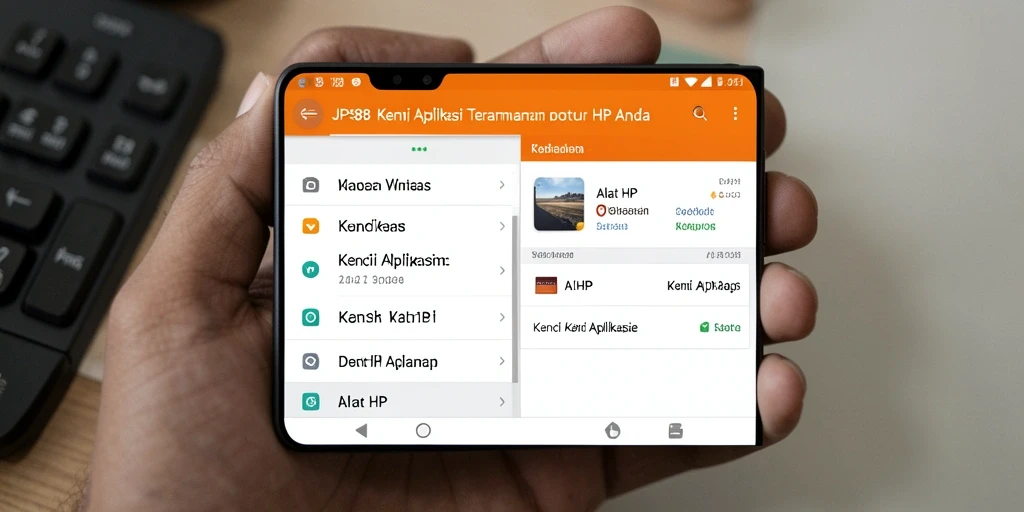 Tampilan antarmuka utama dari JPS88 untuk kunci aplikasi.