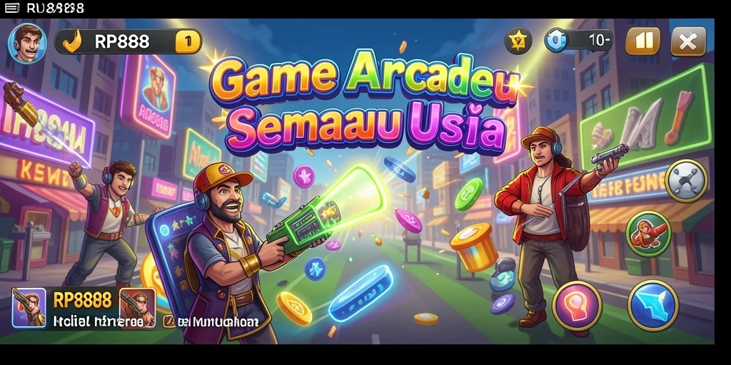 Antarmuka utama RP8888 yang menarik dengan mode permainan yang variatif.