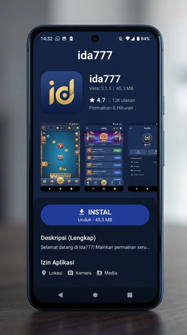 Tampilan halaman APK ida777